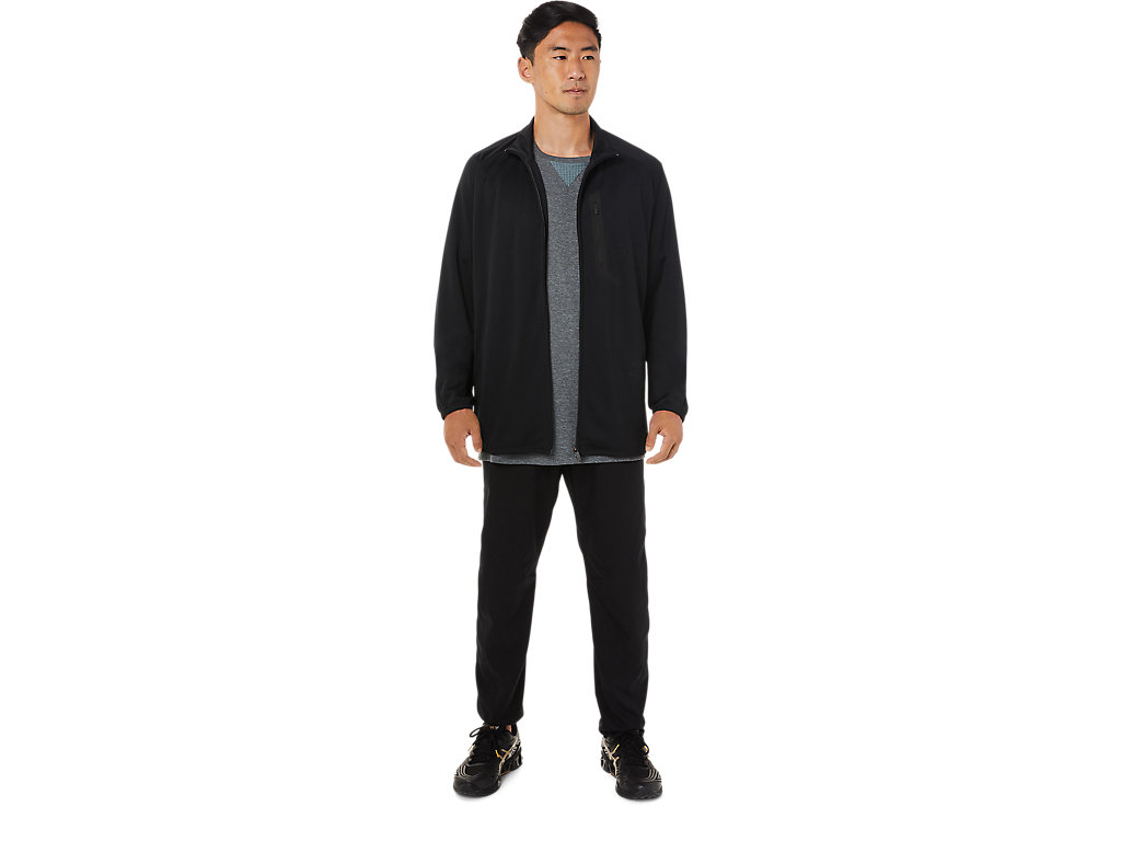 Men's Asics Actibreeze Jacquard Jackets Black | 7406-QCWBZ