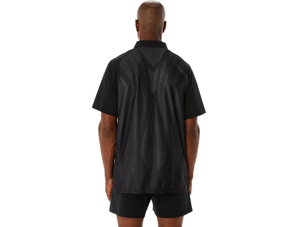 Men's Asics Actibreeze Jacquard T Shirts Black | 1057-MAWIJ