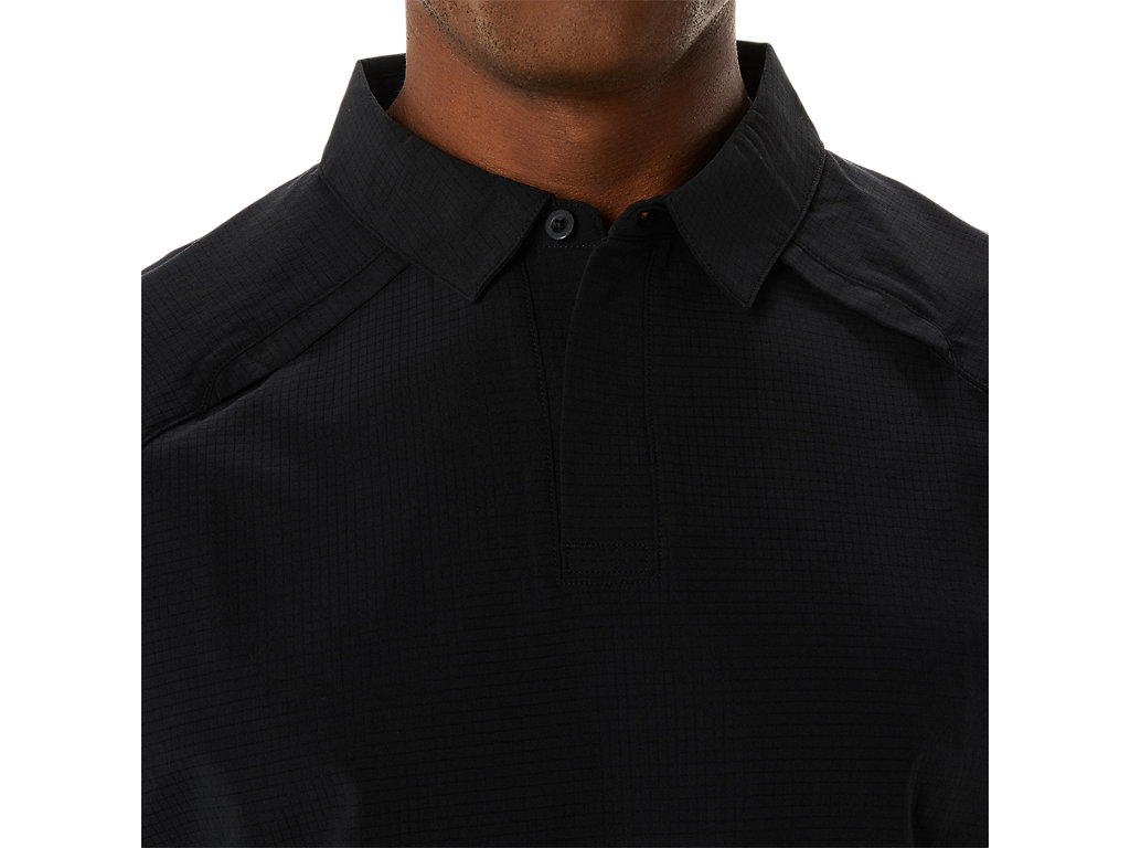 Men's Asics Actibreeze Jacquard T Shirts Black | 1057-MAWIJ