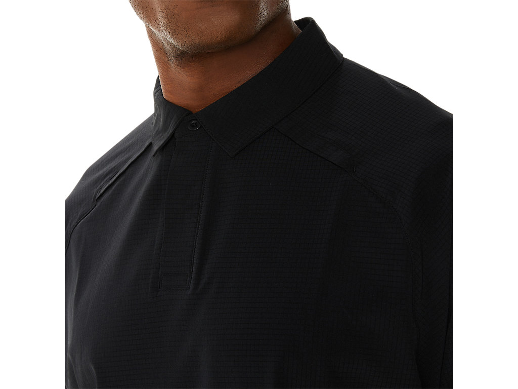 Men's Asics Actibreeze Jacquard T Shirts Black | 1057-MAWIJ