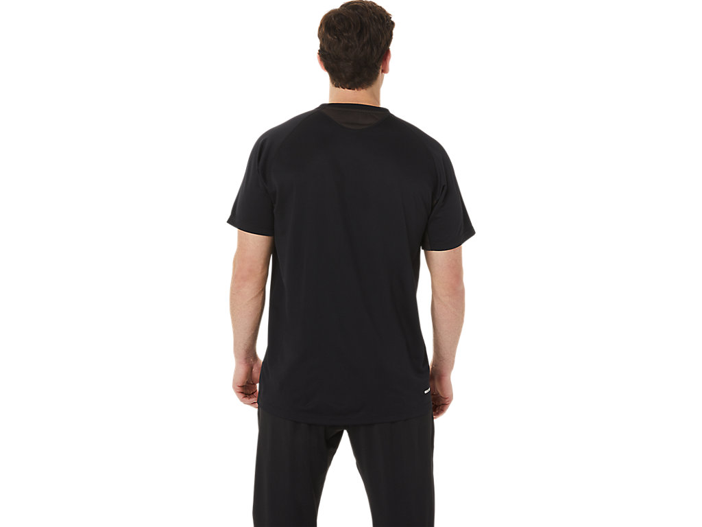 Men's Asics Active Sleeve T Shirts Black | 6953-OHMJR