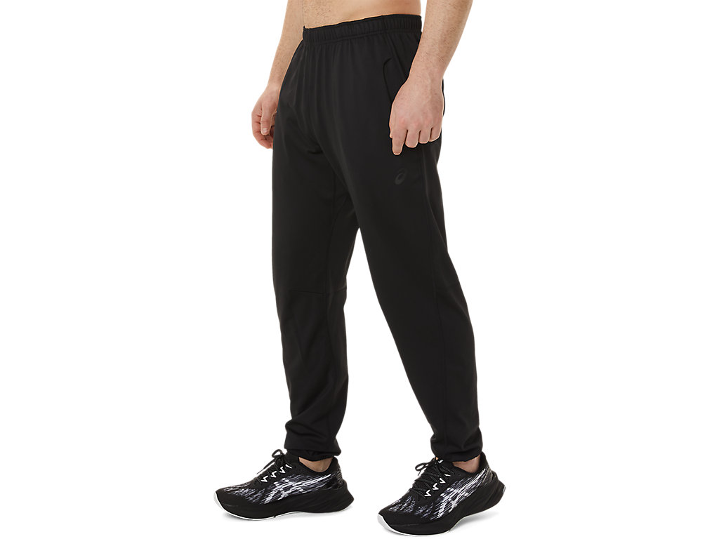 Men's Asics Brushed Knits Pants Black | 9530-RPJYC