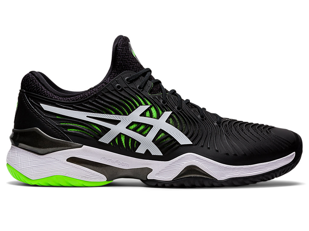 Men\'s Asics Court Ff 2 Tennis Shoes Black / Green | 5487-OLQGW