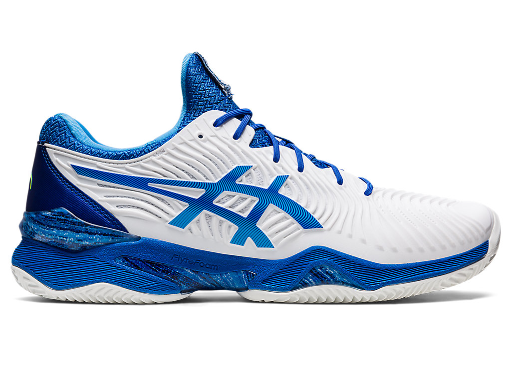 Men\'s Asics Court Ff Novak Clay Tennis Shoes White / Blue | 3615-EPOTY