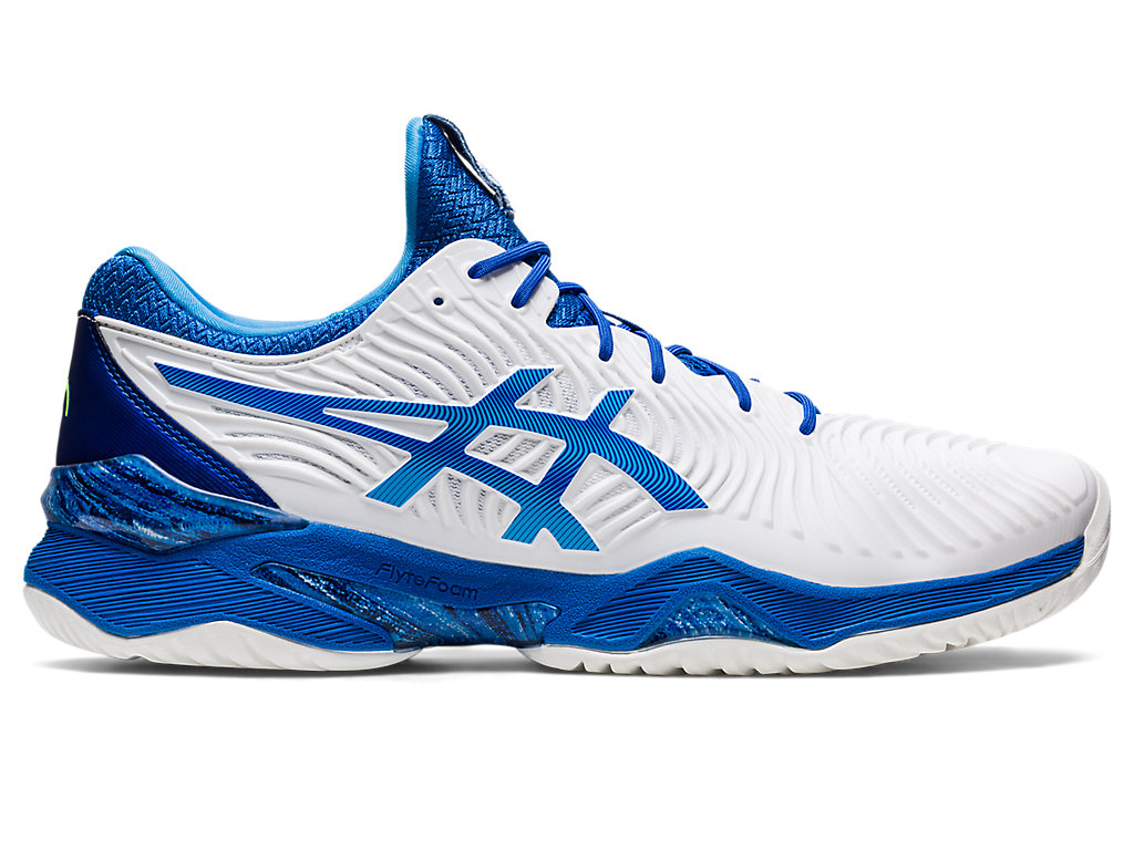 Men\'s Asics Court Ff Novak Tennis Shoes White / Blue | 7810-DSHBR