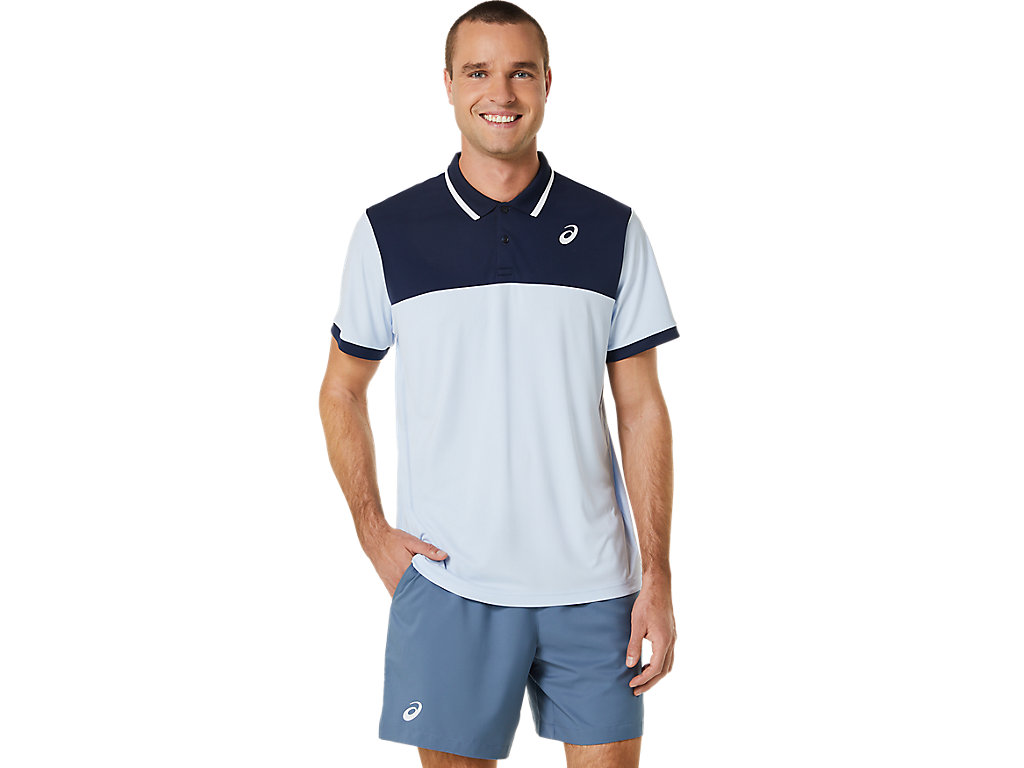 Men\'s Asics Court T Shirts Blue | 4250-POTGN