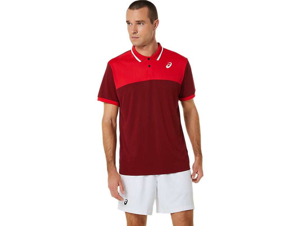 Men\'s Asics Court T Shirts Red | 7932-XBQEY