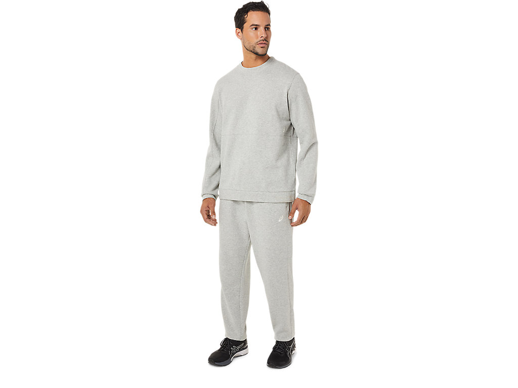 Men's Asics Fleece Tapered Pants Light Grey | 9061-TCUBS