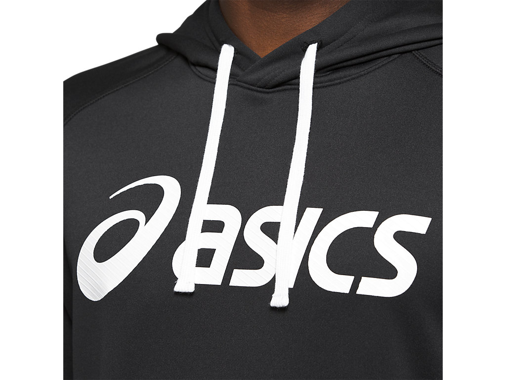 Men's Asics French Terry Hoodie Black / White | 8764-JWTCX