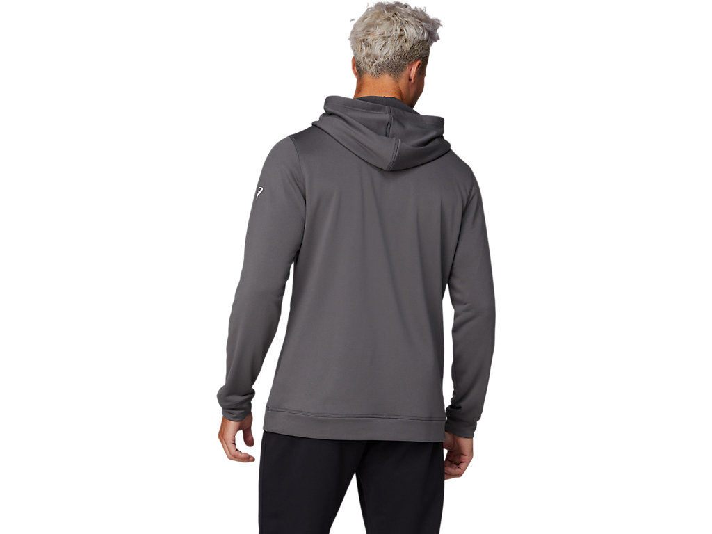 Men's Asics French Terry Hoodie Deep Grey | 7183-BXUOG