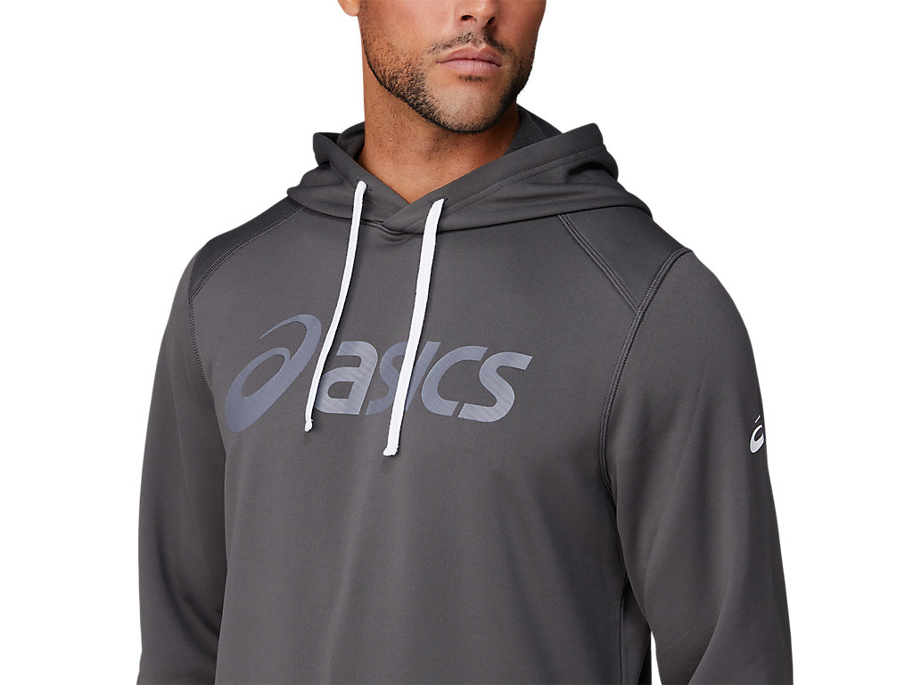 Men's Asics French Terry Hoodie Deep Grey | 7183-BXUOG