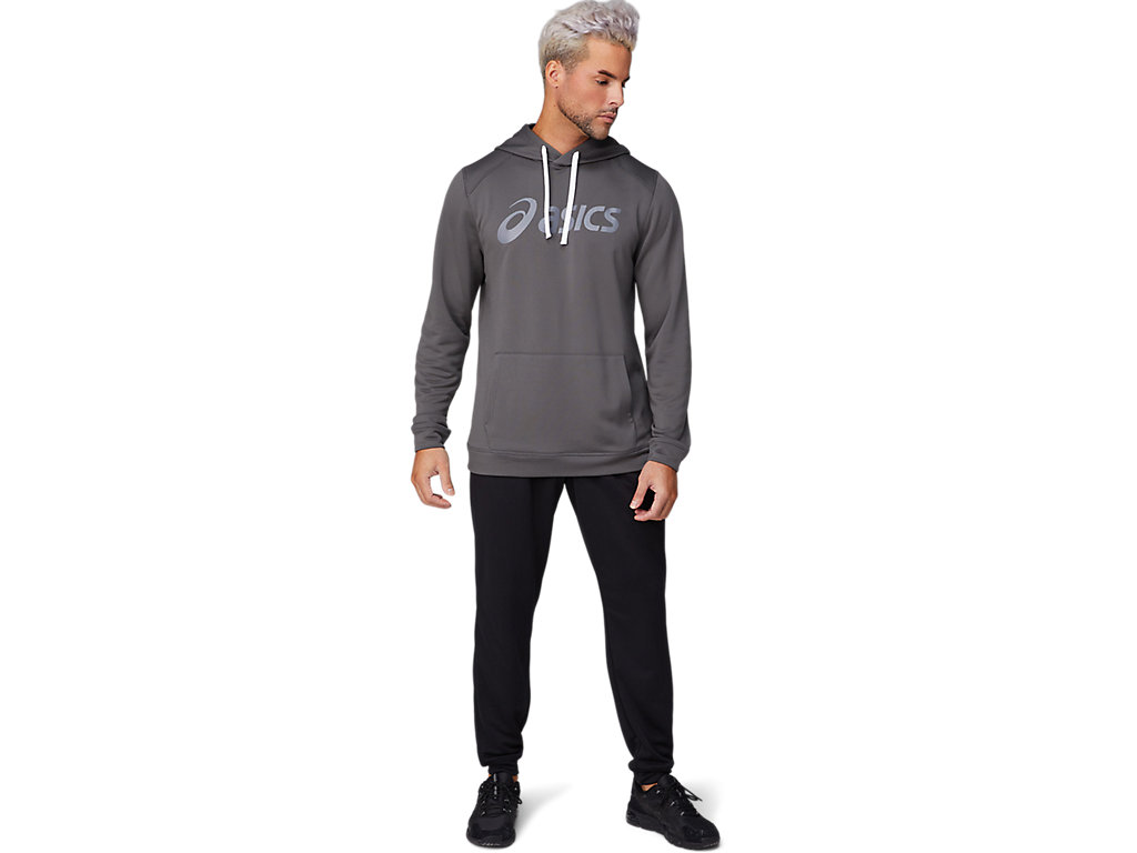 Men's Asics French Terry Hoodie Deep Grey | 7183-BXUOG