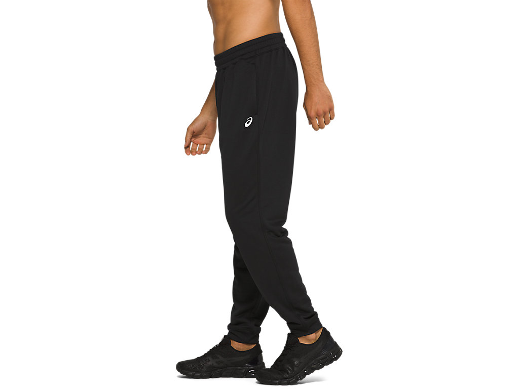 Men's Asics French Terry Jogger Pants Black | 4627-WCGKA