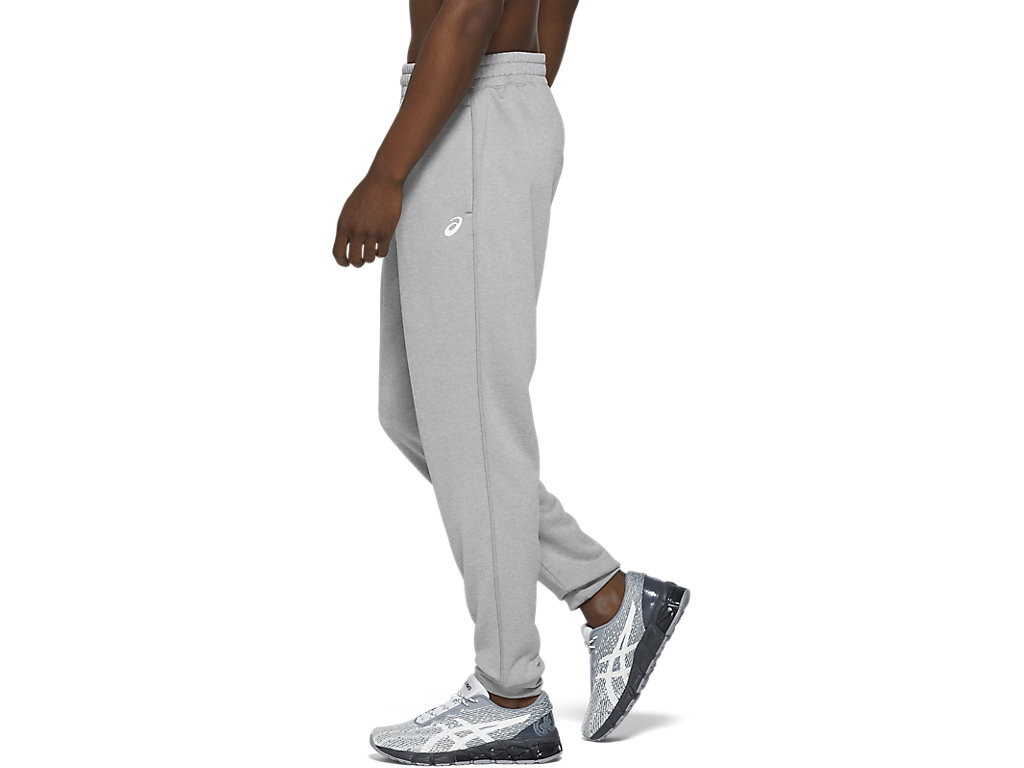 Men's Asics French Terry Jogger Pants Grey | 7682-DBEAW