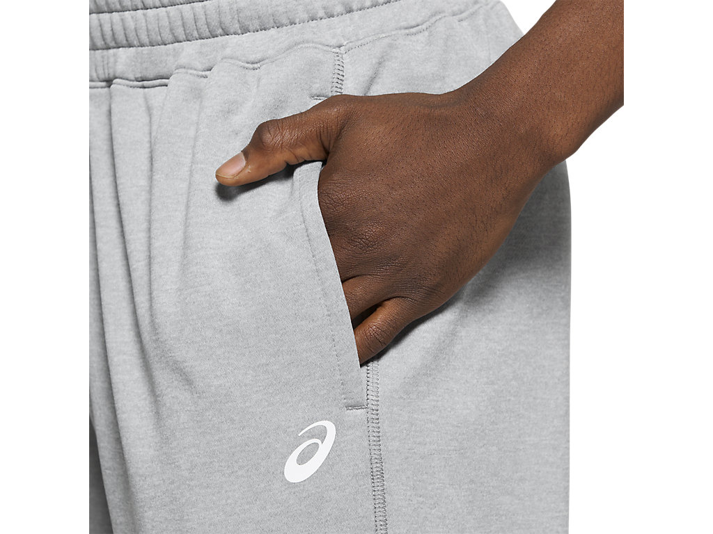 Men's Asics French Terry Jogger Pants Grey | 7682-DBEAW