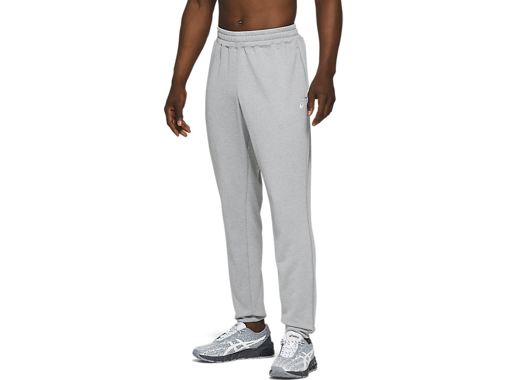 Men's Asics French Terry Jogger Pants Grey | 7682-DBEAW