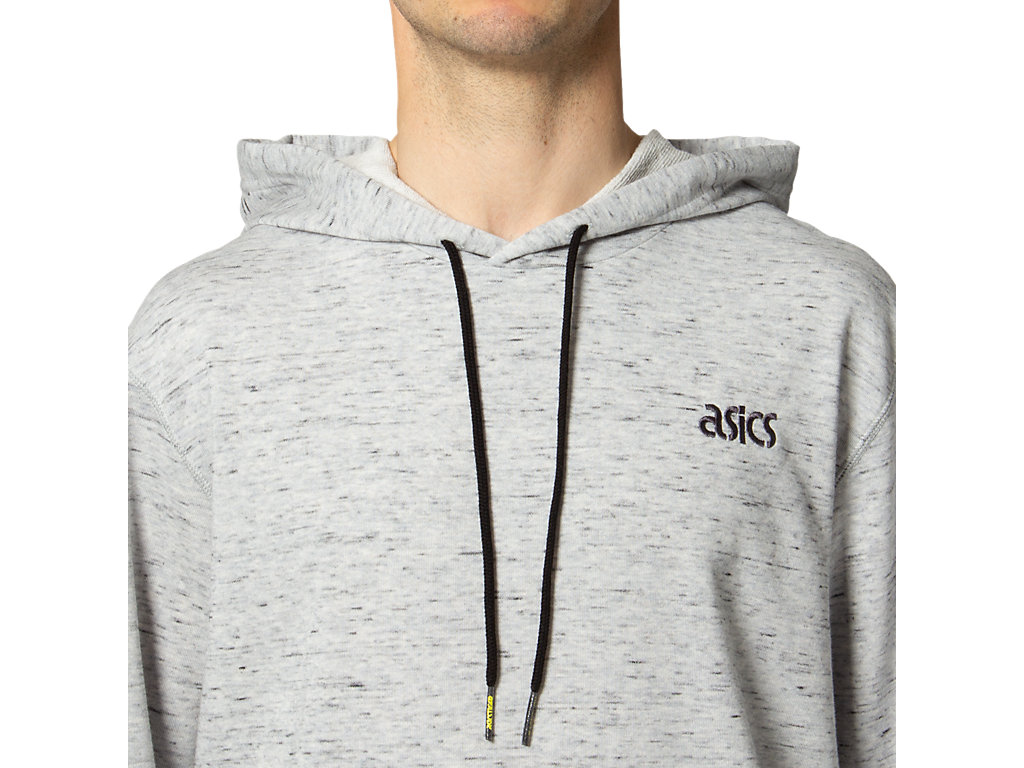 Men's Asics French Terry Pullover Hoodie Grey | 8063-AIQGX