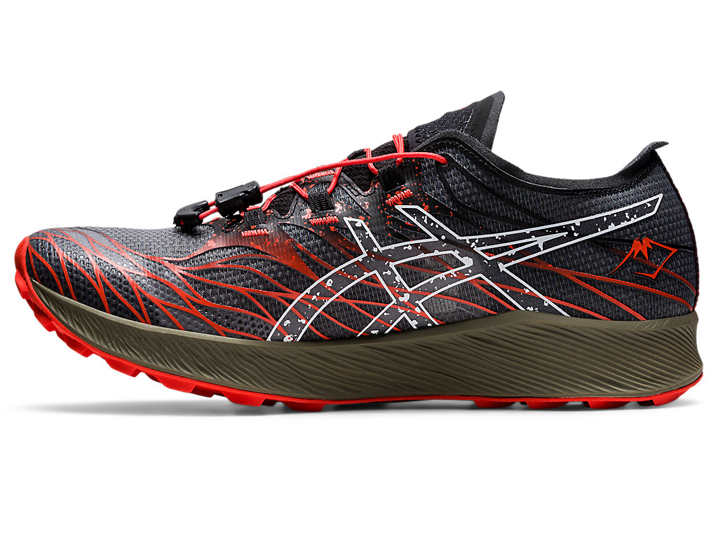 Men's Asics Fujispeed Trail Running Shoes Black / Pink | 1649-QRGEC