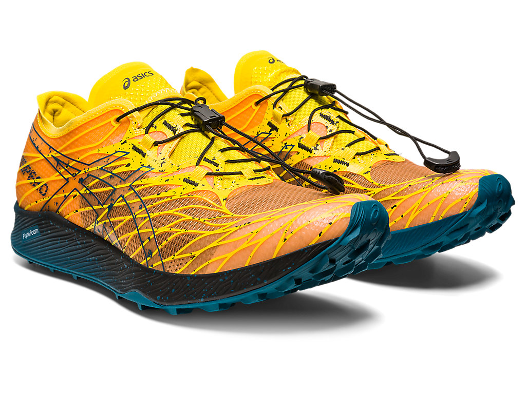 Men's Asics Fujispeed Trail Running Shoes Yellow / Turquoise | 8390-BMXNK