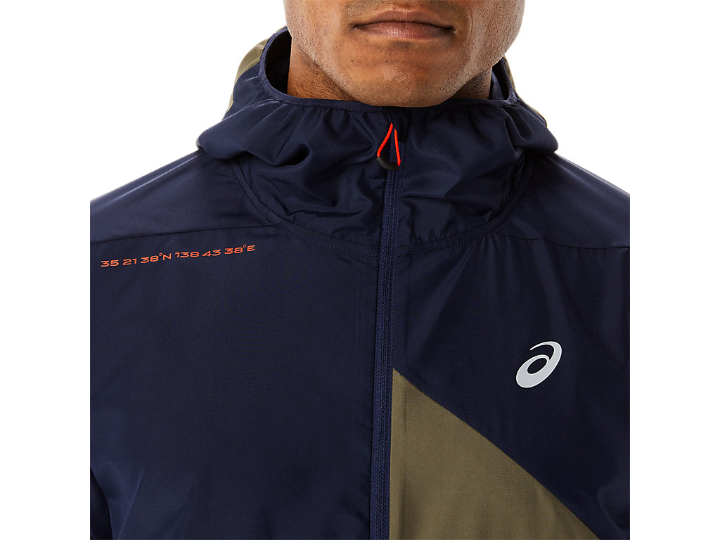 Men's Asics Fujitrail Anorak Jackets Green | 8247-OKSAE