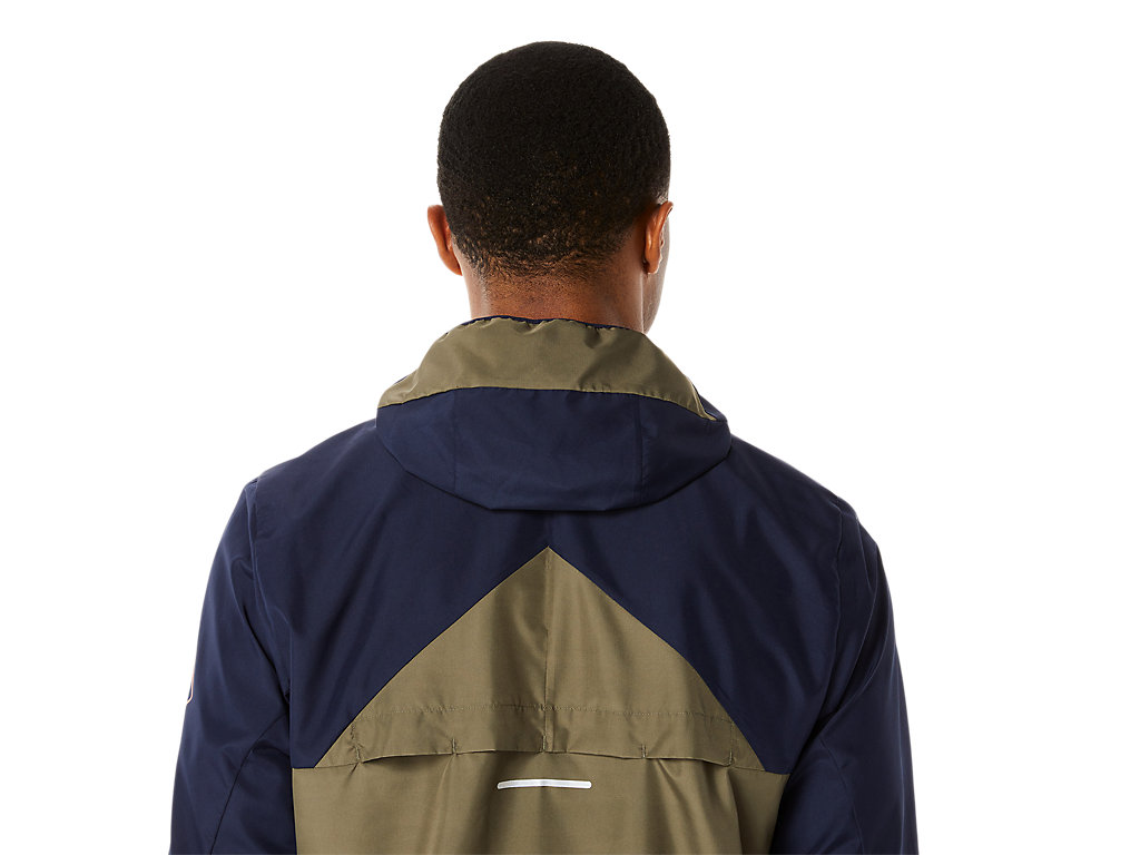 Men's Asics Fujitrail Anorak Jackets Green | 8247-OKSAE