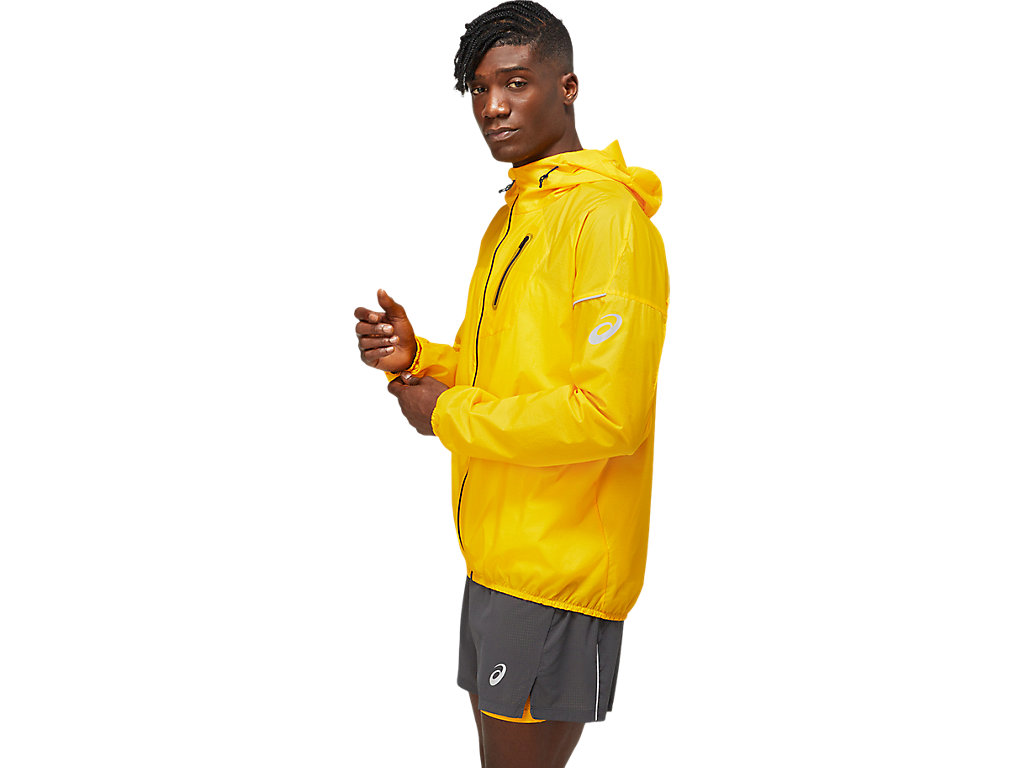 Men's Asics Fujitrail Jackets Yellow | 3926-MADSH