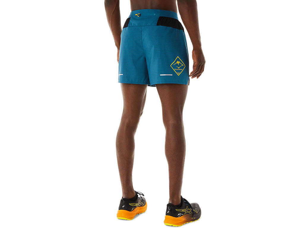 Men's Asics Fujitrail Logo Shorts Turquoise / Yellow | 5930-VGNEI