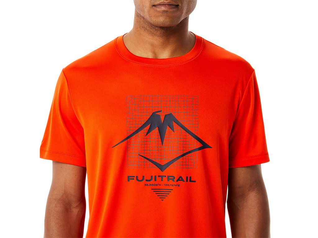 Men's Asics Fujitrail Logo Sleeve T Shirts Pink | 6025-GYVDI