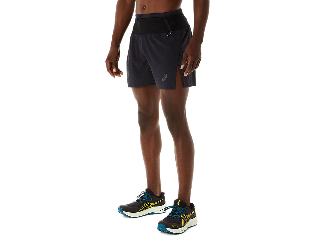 Men's Asics Fujitrail Shorts Black | 5683-HUTFY