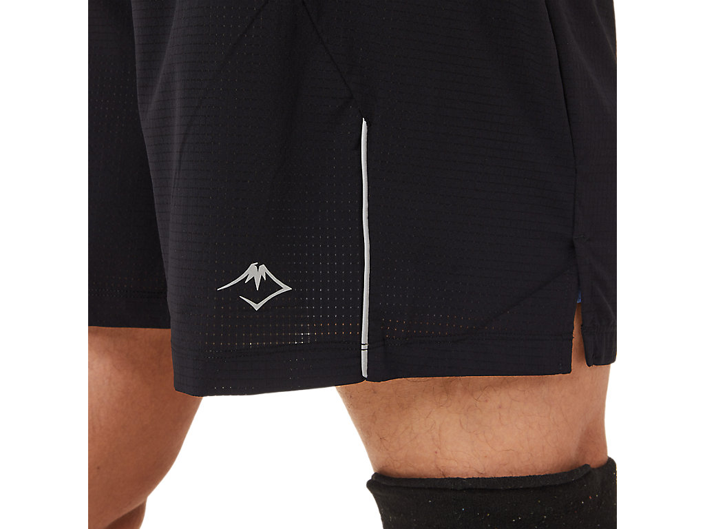 Men's Asics Fujitrail Shorts Black / Blue | 6708-VUGIZ