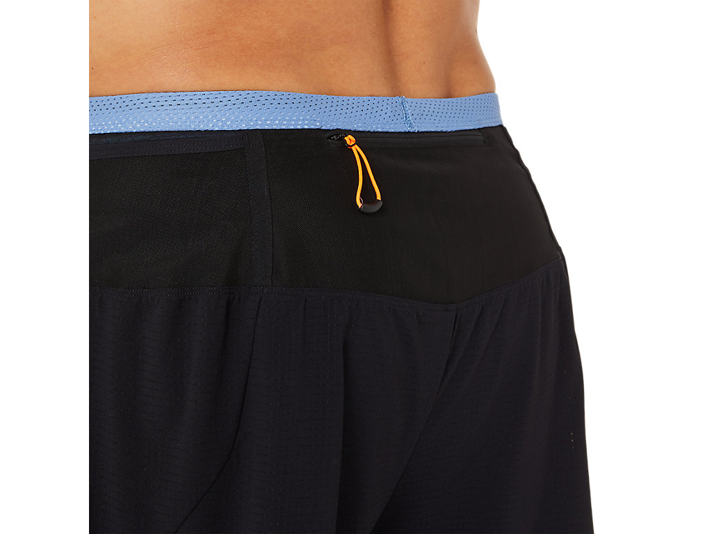 Men's Asics Fujitrail Shorts Black / Blue | 6708-VUGIZ