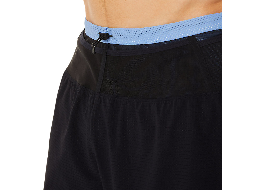 Men's Asics Fujitrail Shorts Black / Blue | 6708-VUGIZ