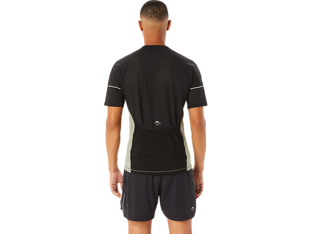 Men's Asics Fujitrail T Shirts Green / Black | 6794-CFIVE