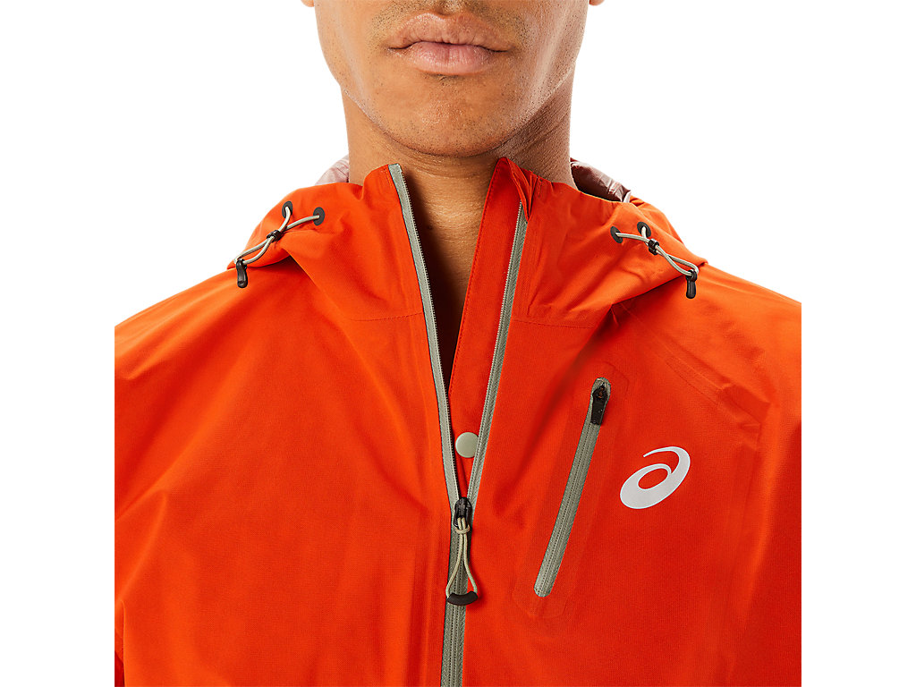 Men's Asics Fujitrail Waterproof Jackets Pink | 4153-ZLXGY