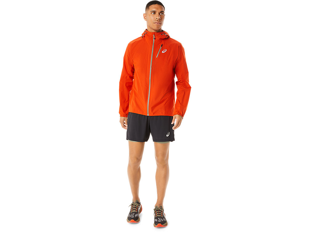 Men's Asics Fujitrail Waterproof Jackets Pink | 4153-ZLXGY