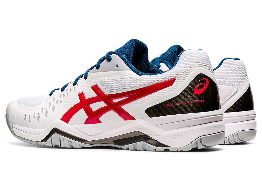 Men's Asics Gel-Challenger 12 Tennis Shoes White / Red | 9852-YGJWF