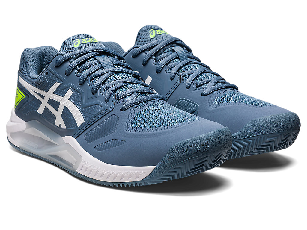 Men's Asics Gel-Challenger 13 Clay Tennis Shoes Grey Blue / White | 2897-FDMJC