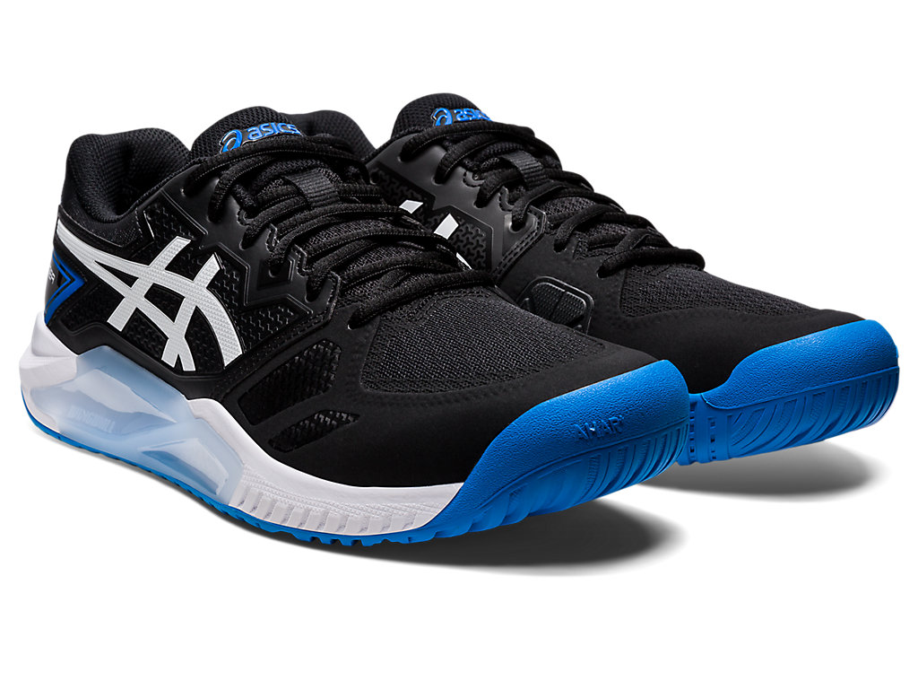 Men's Asics Gel-Challenger 13 Tennis Shoes Black / Blue | 4502-VJNDX