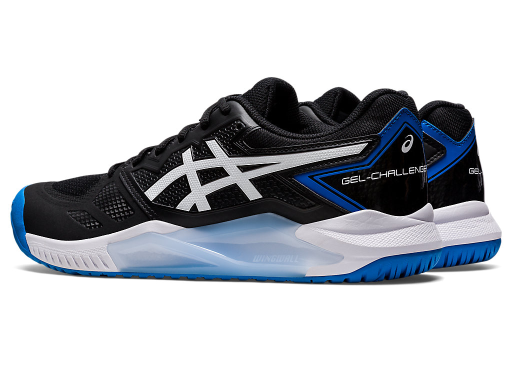 Men's Asics Gel-Challenger 13 Tennis Shoes Black / Blue | 4502-VJNDX