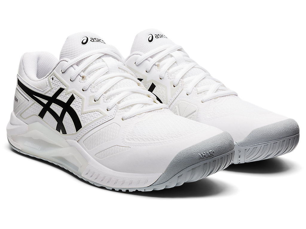 Men's Asics Gel-Challenger 13 Tennis Shoes White / Black | 6704-FVXDL