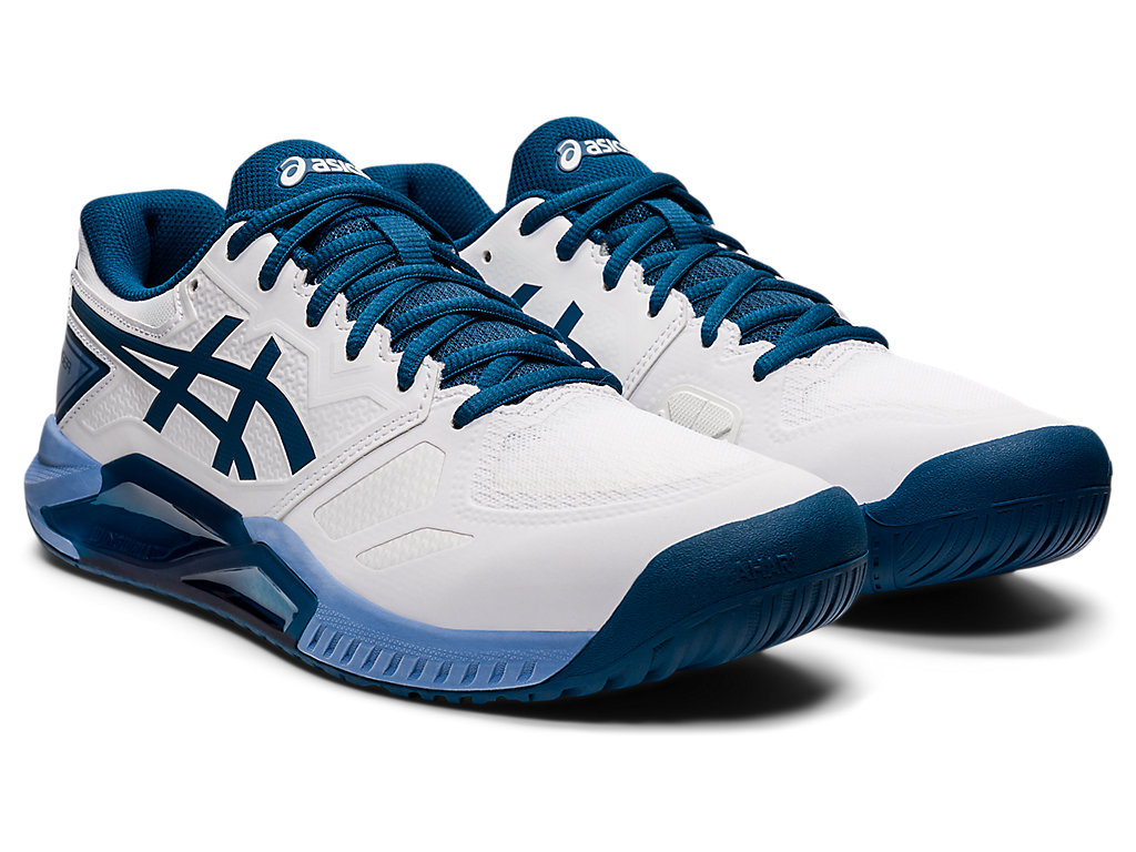 Men's Asics Gel-Challenger 13 Tennis Shoes White / Light Indigo | 8634-KCQDT