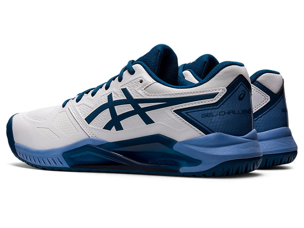 Men's Asics Gel-Challenger 13 Tennis Shoes White / Light Indigo | 8634-KCQDT