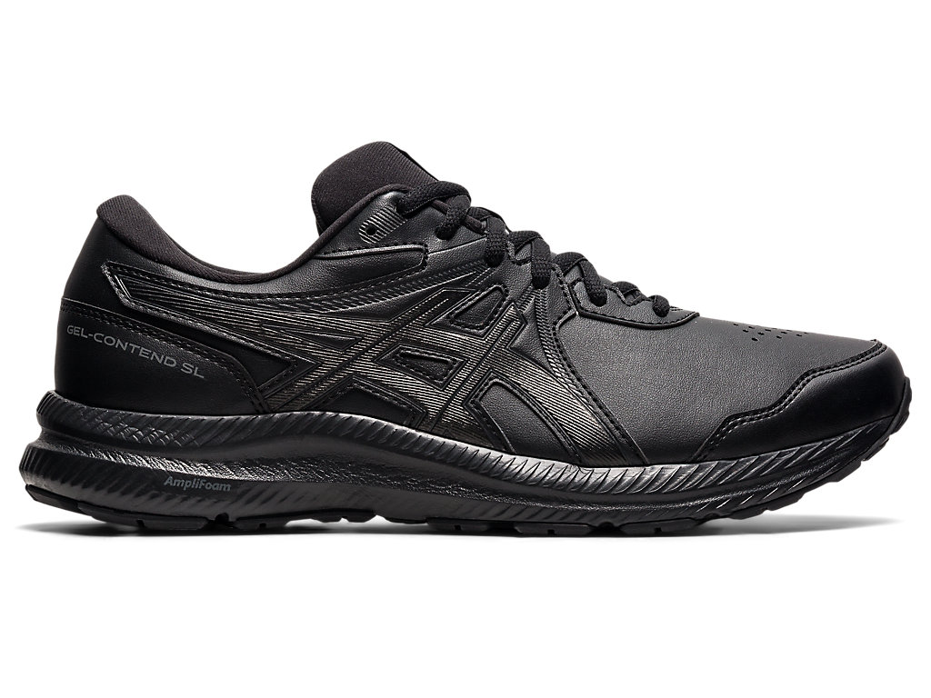 Men\'s Asics Gel-Contend Walker (4E) Walking Shoes Black / Black | 9210-YGJFQ