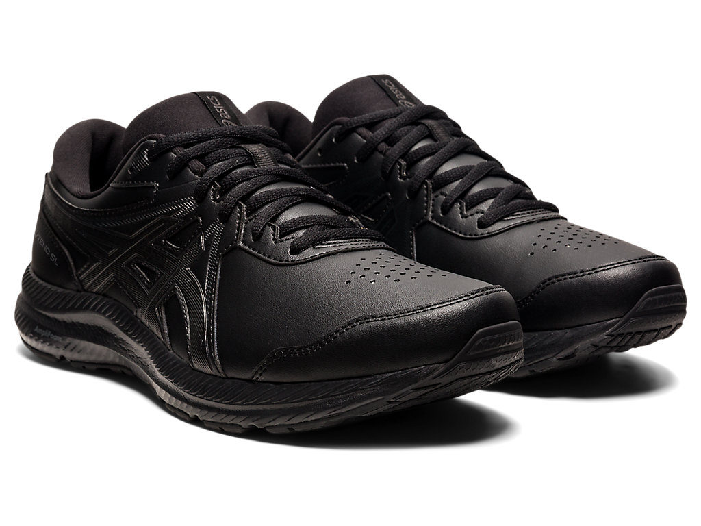 Men's Asics Gel-Contend Walker Walking Shoes Black / Black | 3217-QOZIB