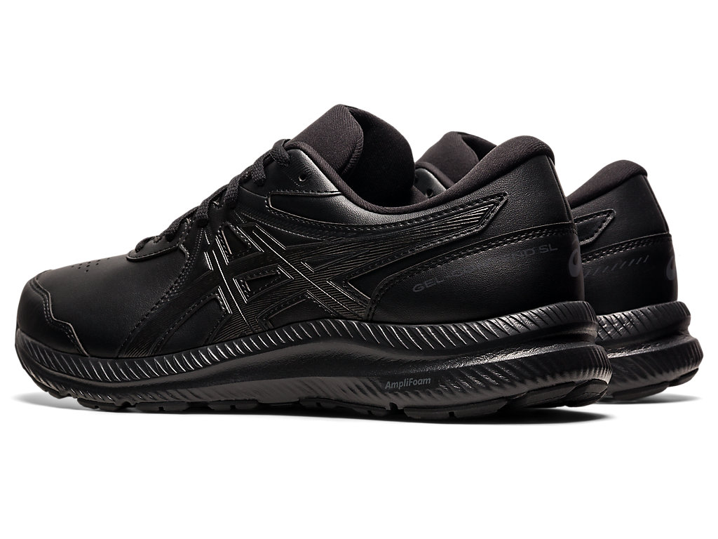 Men's Asics Gel-Contend Walker Walking Shoes Black / Black | 3217-QOZIB