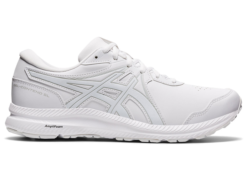 Men\'s Asics Gel-Contend Walker Walking Shoes White / White | 9738-IPSFW