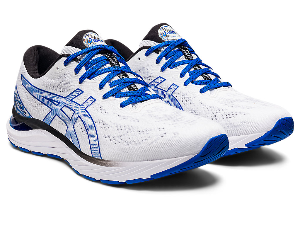 Men's Asics Gel-Cumulus 23 Running Shoes White / Blue | 9863-LBSKM