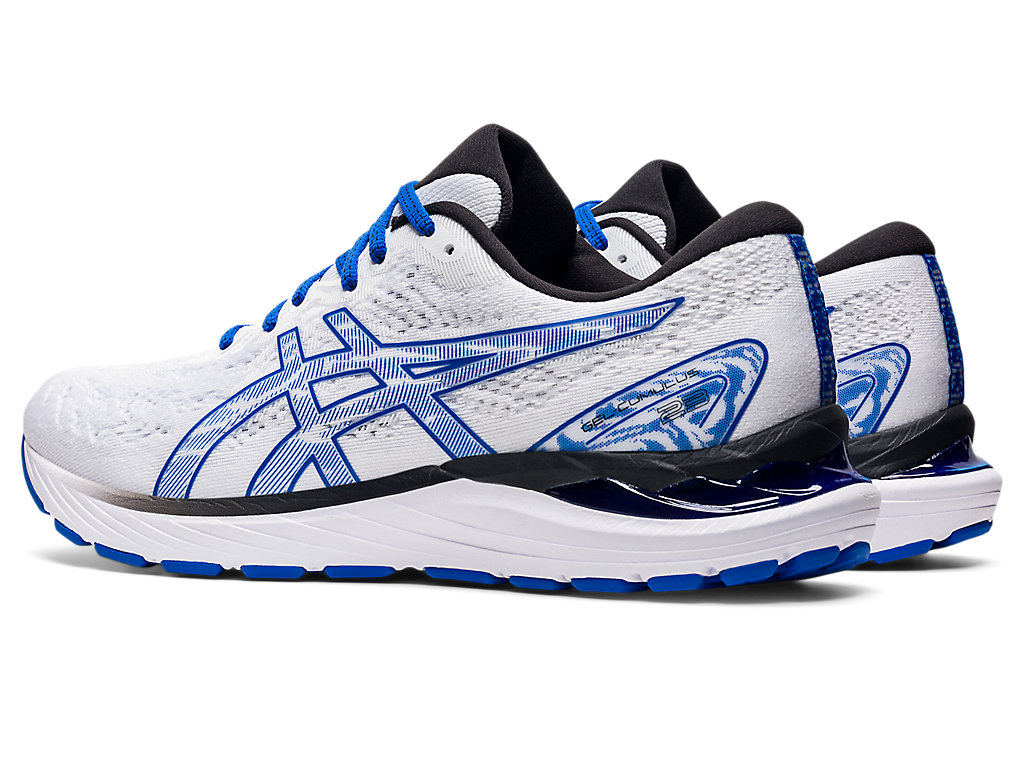 Men's Asics Gel-Cumulus 23 Running Shoes White / Blue | 9863-LBSKM