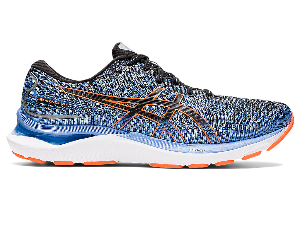 Men\'s Asics Gel-Cumulus 24 Extra Wide Running Shoes Black / Orange | 5397-ALDJN