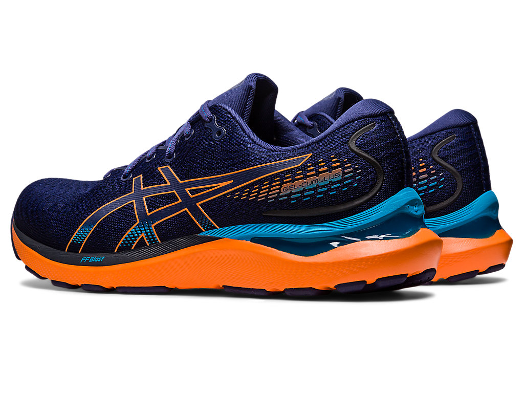 Men's Asics Gel-Cumulus 24 Running Shoes Indigo Blue / Orange | 8370-TPDWL